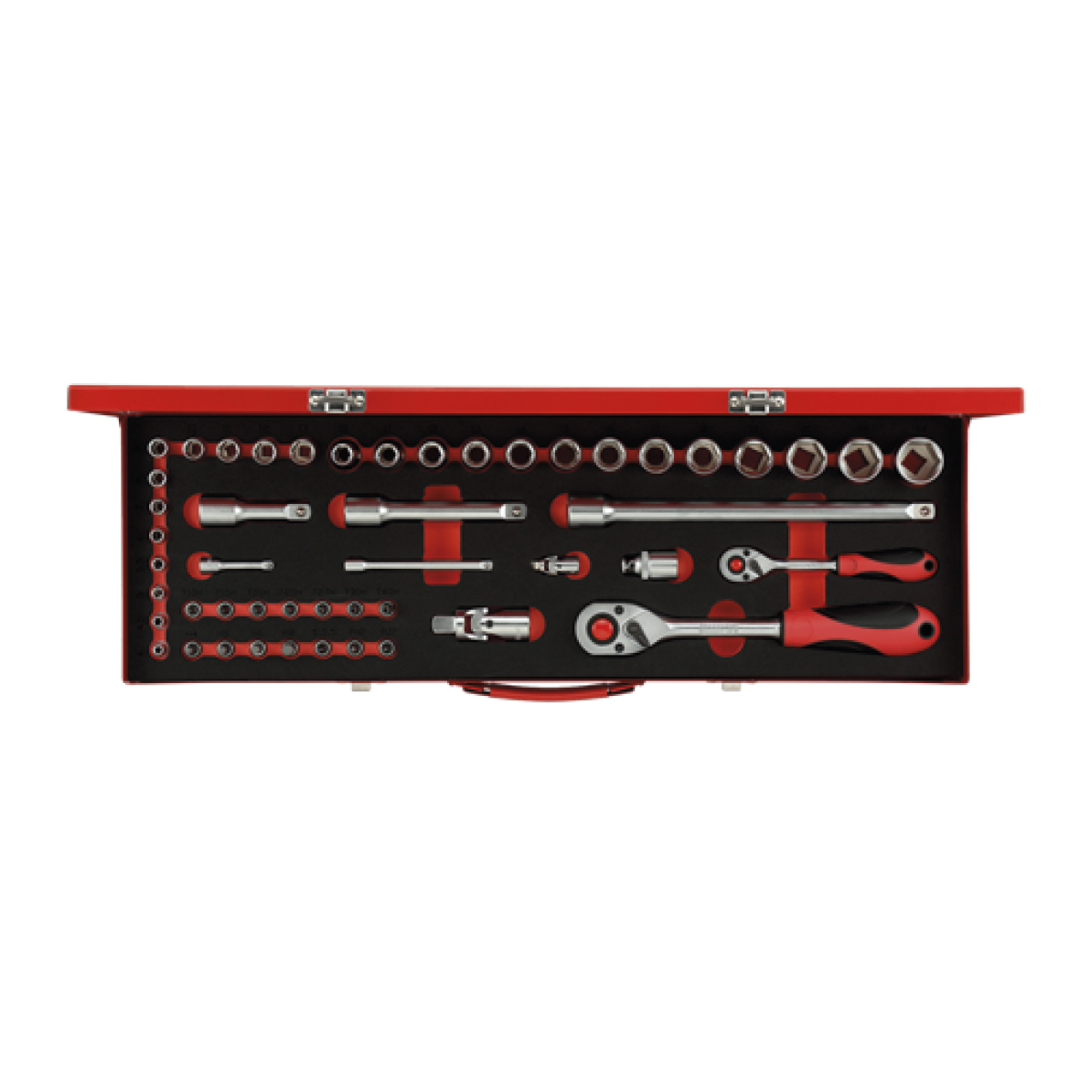 Juego de Dados Milimetrico CUAD.1/2+1/4 de (49PCS) Gedore - 3300010 GED. RED.