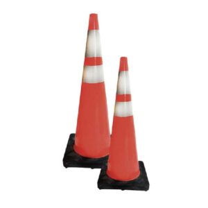 Cono Anaranjado de 28" (71CM) C/2 Cinta Reflectante Base Negra