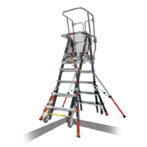 18515-240 Escalera LG Cage 8'-14' Iaa Fg W/Whl Lift Little Giant