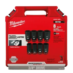 Juego de Dados de Impacto Hexagonal Cuad. 3/4'' de 26 a 38MM 8PC Milwaukee - 49667020