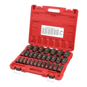 Juego de Dados de Impacto Hexagonal Cuadrante 1/2'' de 8 a 36mm 29pc. 49-66-7015 Milwaukee