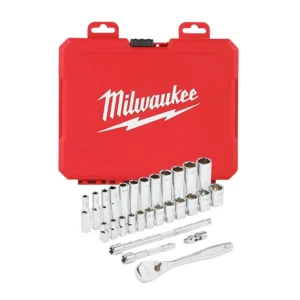 Juego de Dados Cuadrante3/8'' de 6 a 19mm M&eacute;tricos con Chicharra y Extensi&oacute;n 48-22-9508 Milwaukee
