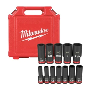 Juego de Dados de Impacto Hexagonal Largo Cuadrante1/2'' de 3/8" a 1.1/16" (12pcs.) 49-66-7011 Milwaukee