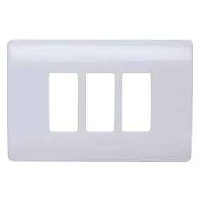 Placa 3 M&oacute;dulos con Soporte Blanco Esp 5p 3bn