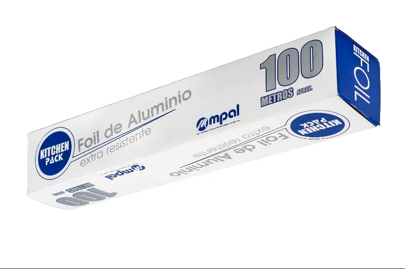Papel Aluminio para Embalaje Rollo 100mts