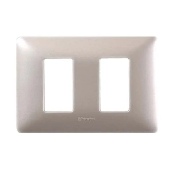 Placa 2 M&oacute;dulos con Soporte Blanco E5P2BN