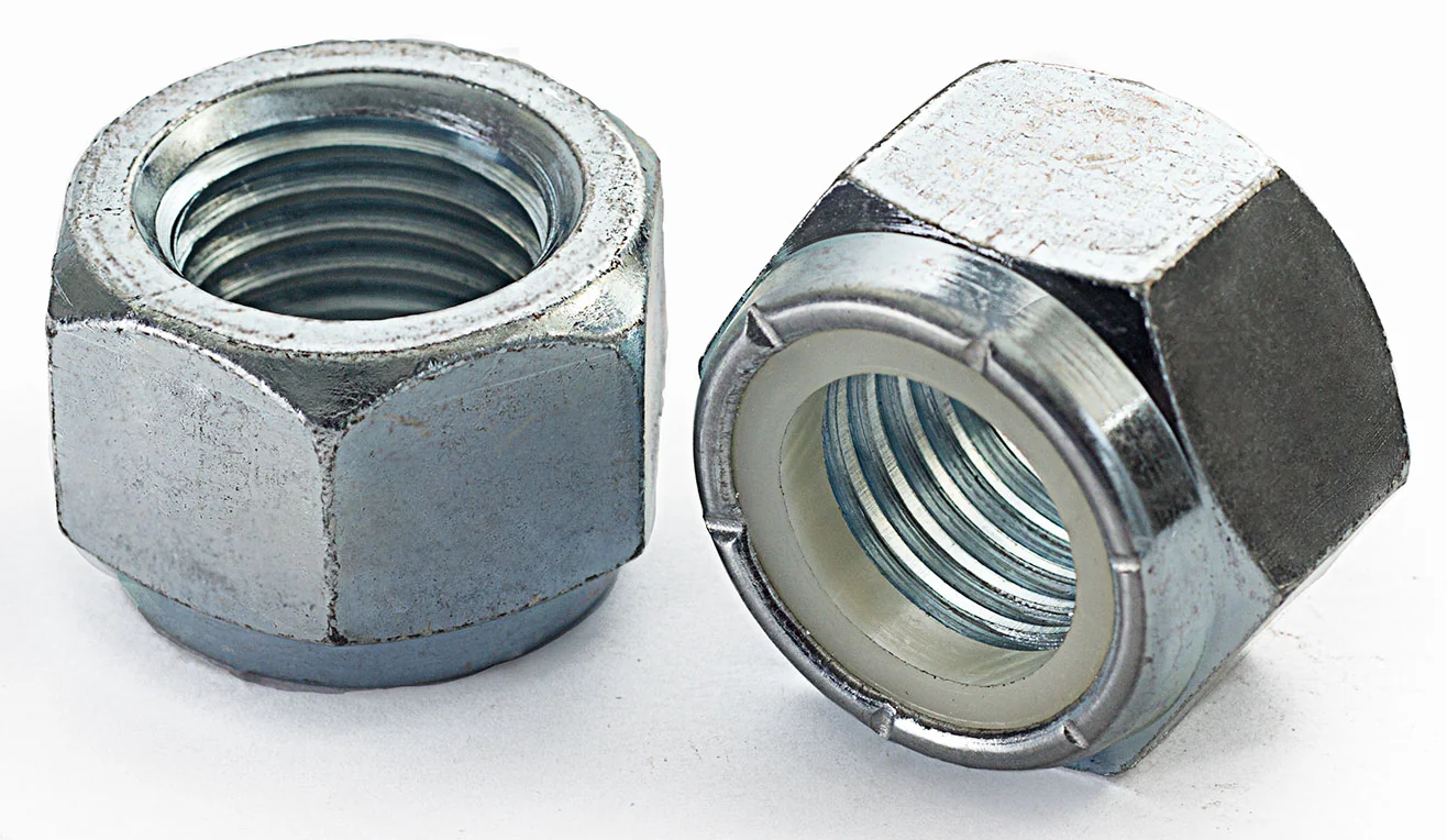 Tuerca Hexagonal Seguridad Nylon UNC de 1.1/2"-6 Zincada