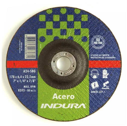 Disco de Desbaste Acero de 4.1/2" X 3/16" X 7/8" 1006741 Indura