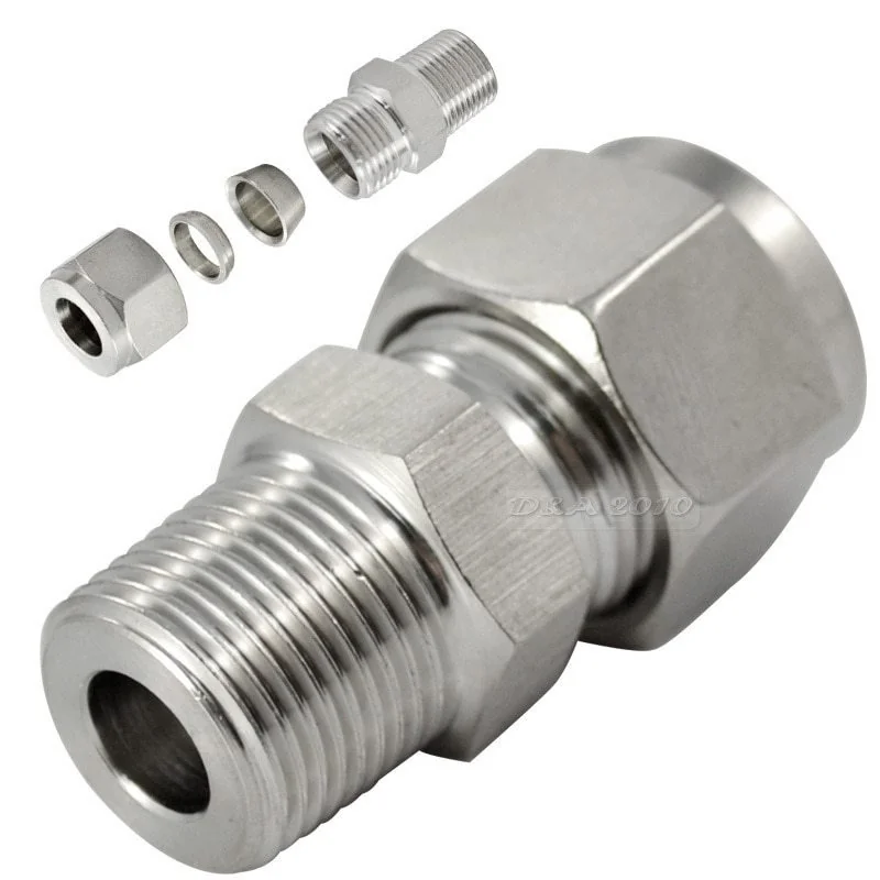 Conector Recto Inoxidable 316. 1/4'' NPT X 3/8'' Od