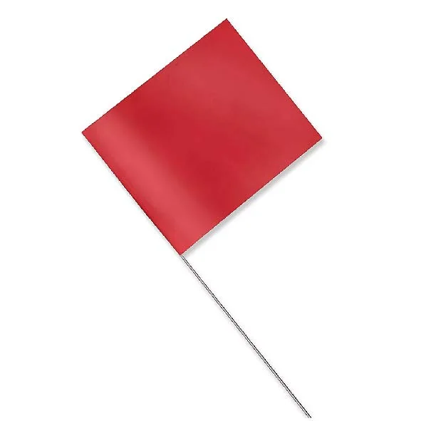 Banderilla Roja Fosforescente Plast. 4" X 5" X 30" (Marking Flags)