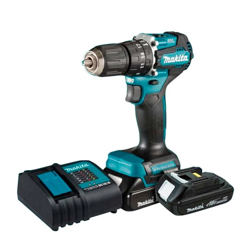 Taladro Percutor Inalámbrica Bi 13 Mm C/2 Bat.+ Cargador + Bolso - DHP487SYX2 Makita