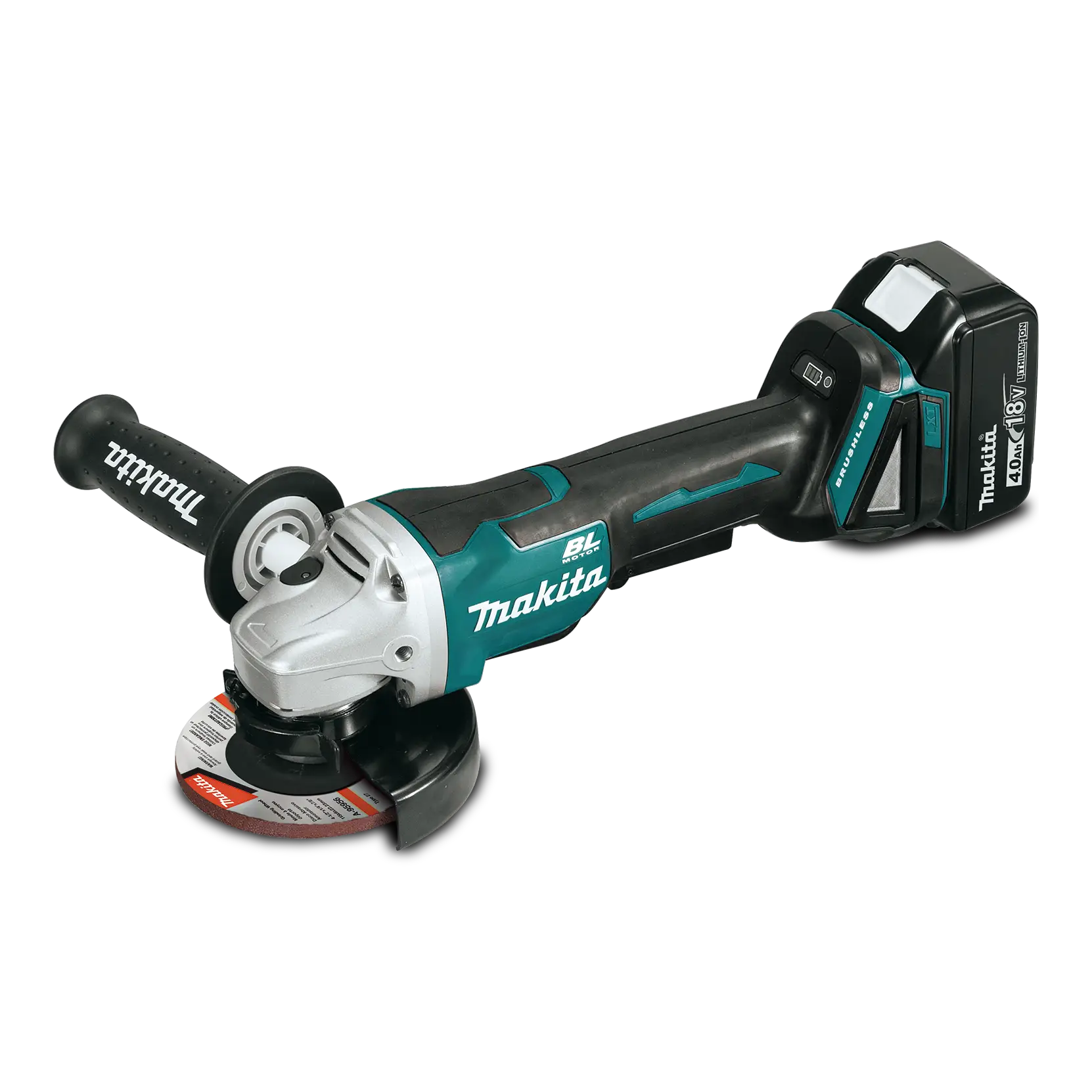 Esmeril Angular Inal&aacute;mbrica 4.1/2" 8500 RPM HM 18V Inc. Carg. y 2 Bat.18V 5 Amp - DGA458RTE Makita