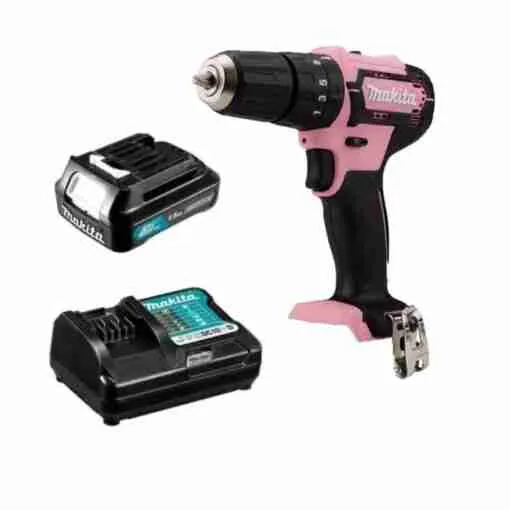 Taladro Percutor Rosa 10 Mm 12V + Bater&iacute;a 12V 1,5 Ah + Cargador - HP333DZP Makita