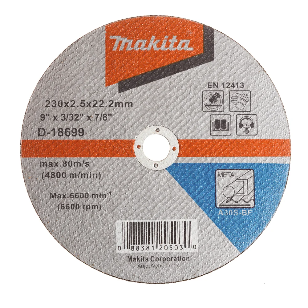 Disco Corte Metal 9 230 x 2.5 x 22.23 Mmrecto - D18699 Makita