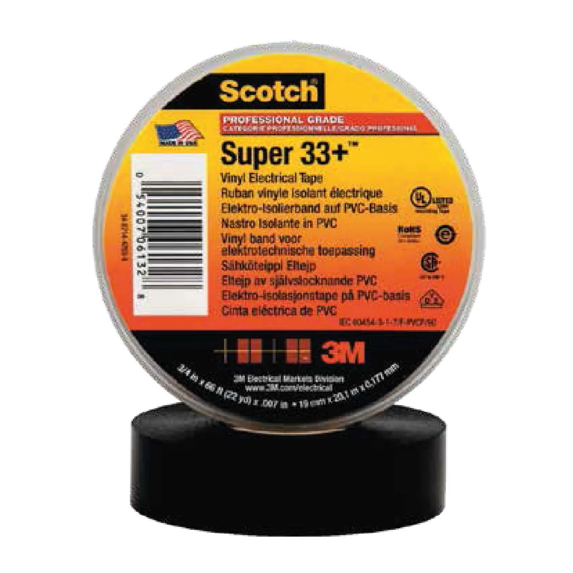 Cinta El&eacute;ctrica Negra Super 33+ 18mm X 20mt 80611207012 3M