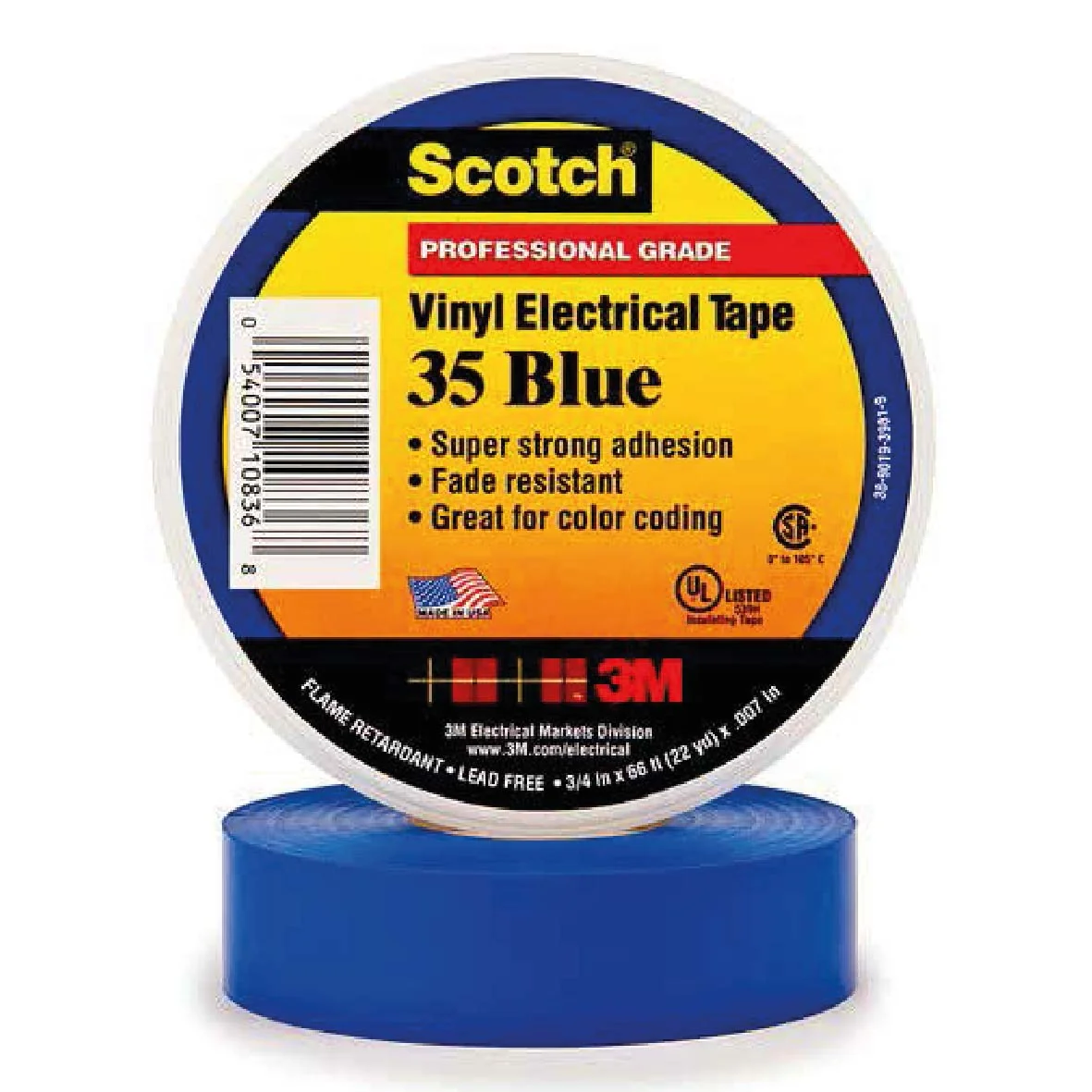 Cinta El&eacute;ctrica Azul MOD35 18mm X 20mt 80610833925 3M