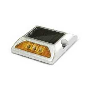 Tacha Solar sin Vástago 6 LED Amarilla