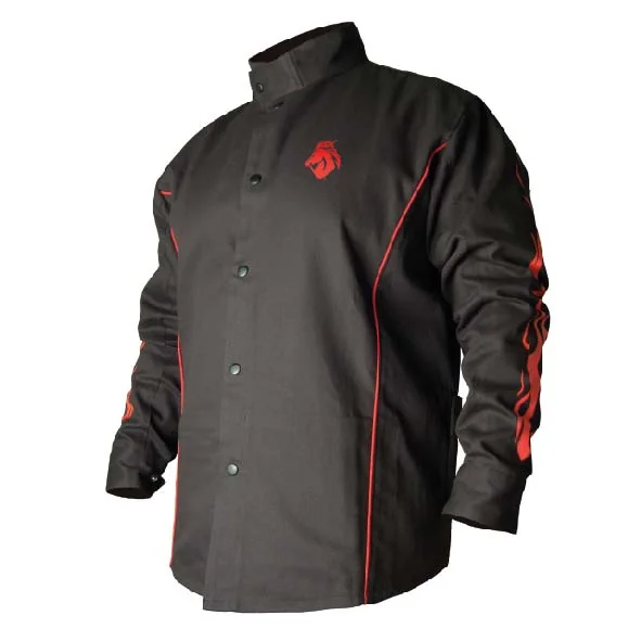 Chaqueta Soldador de Algodón Resistente Al Fuego y Lavable Negro Talla l Black Stallion