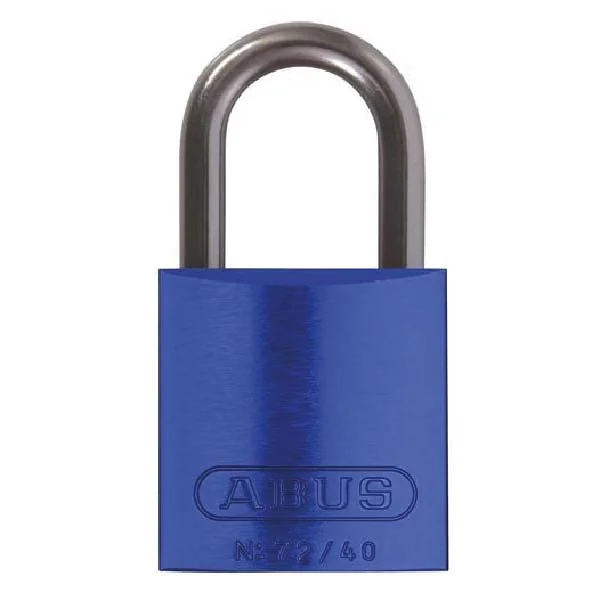 Candado Bloqueo Diel&eacute;ctrico 74/40 Kd Azul con Logo y 4 L&iacute;neas de Grabado ABUS